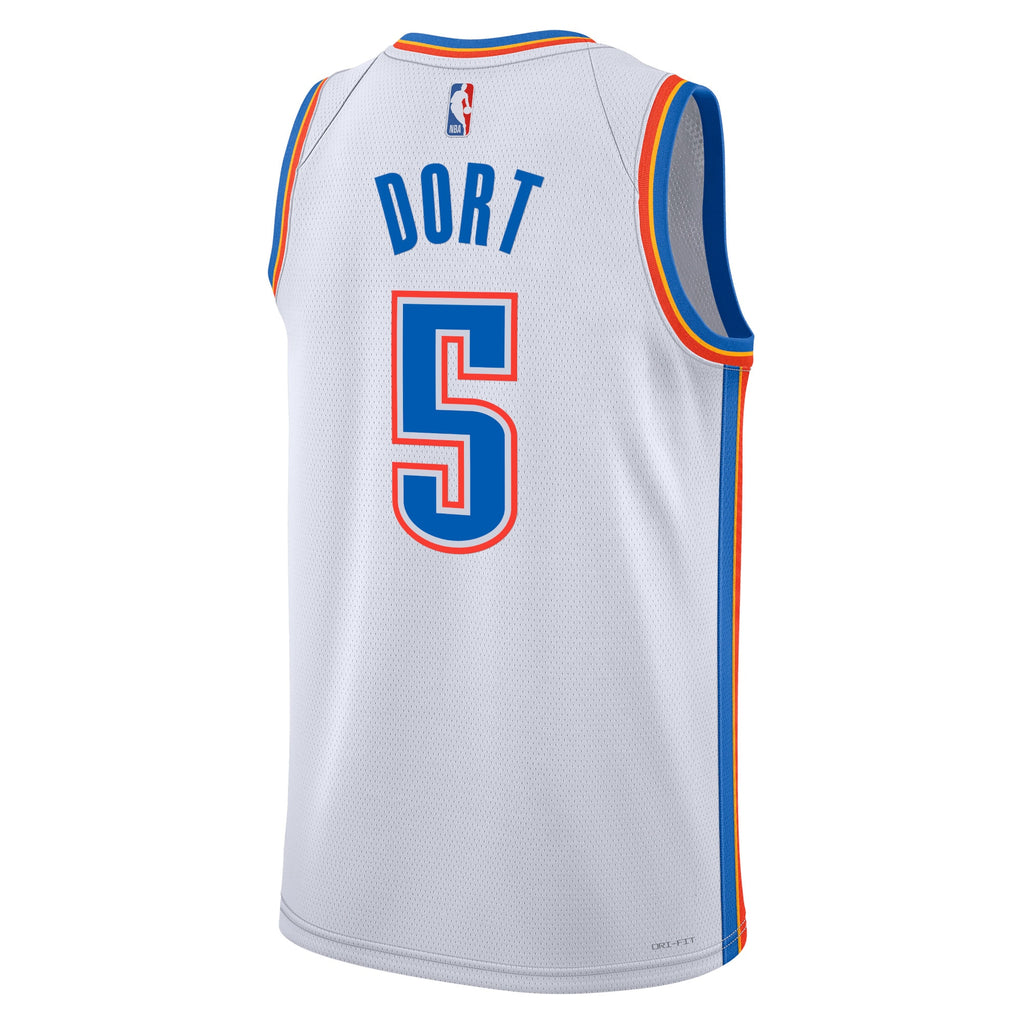 Unisex Luguentz Dort Oklahoma City Thunder Association Edition Swingman NBA Basketball Jersey - White - view 3