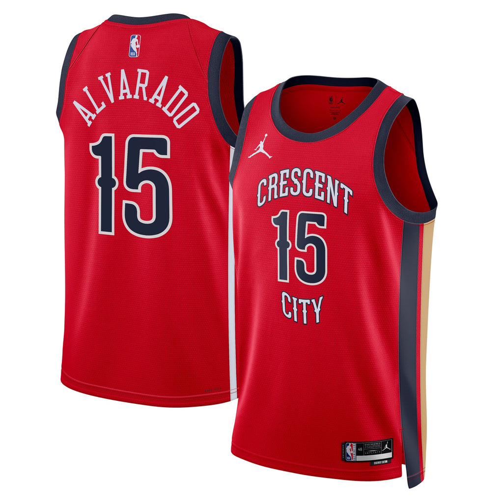 Unisex Jose Alvarado New Orleans Pelicans Statement Edition Swingman NBA Basketball Jersey - Red - view 2