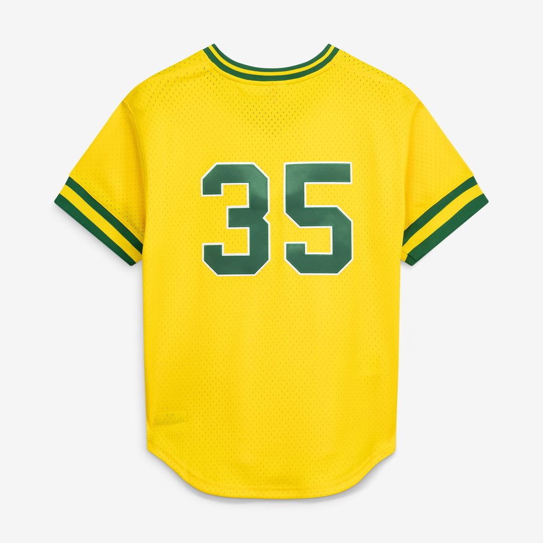 Men's Athletics Rickey Henderson Yellow Batting Practice MLB Baseball Jersey - view 3