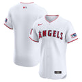 Men's Los Angeles Angels White Home Elite Patch MLB Baseball Jersey - view 1