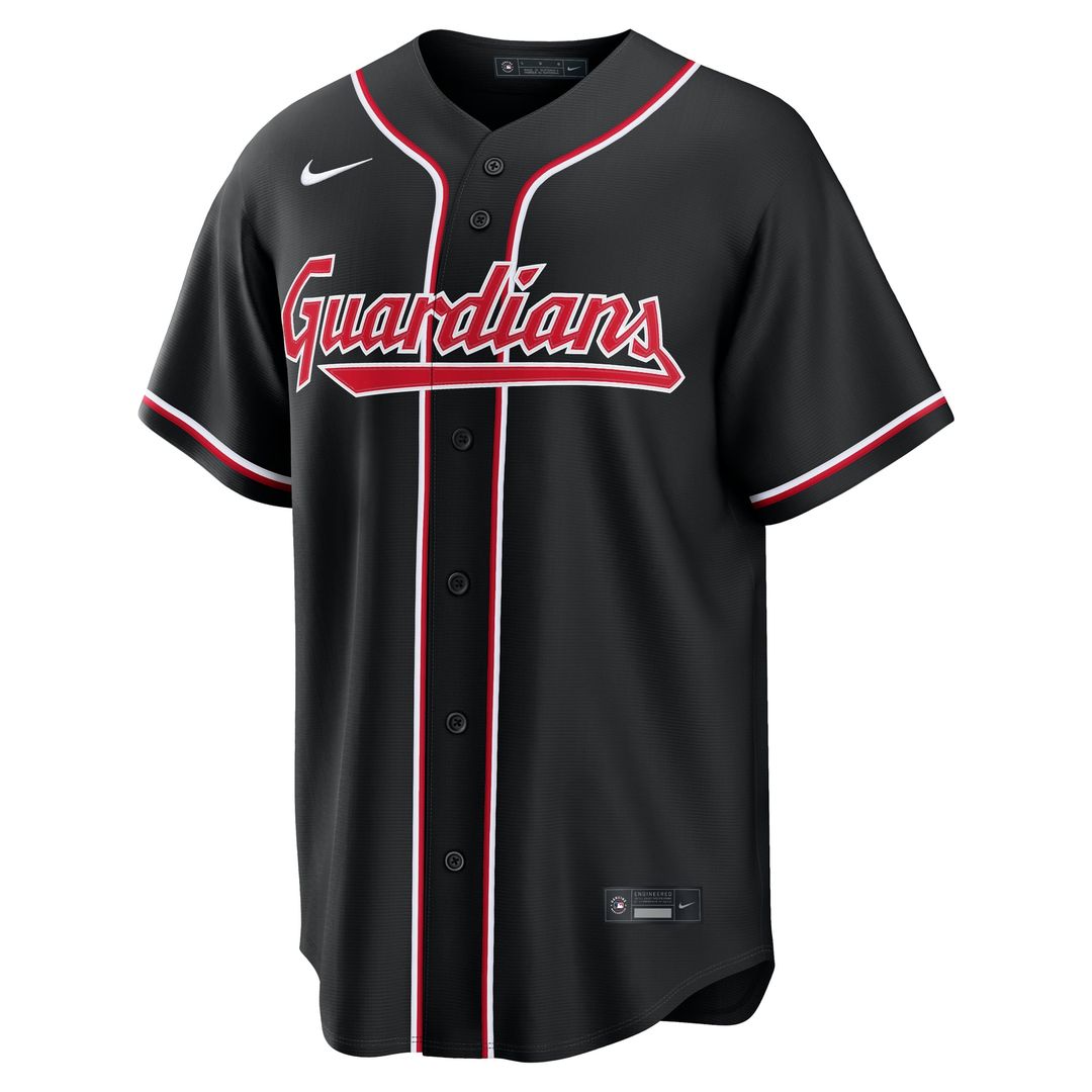 Men's Cleveland Guardians Fashion Replica Black Out MLB Baseball Jersey - view 2