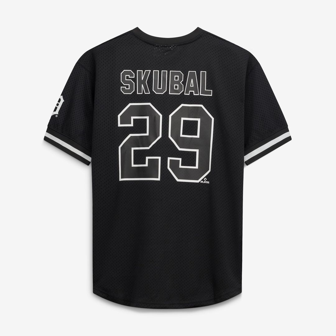 Men's Detroit Tigers Tarik Skubal Black/White Big & Tall Heavyweight Mesh MLB Baseball Jersey - view 3