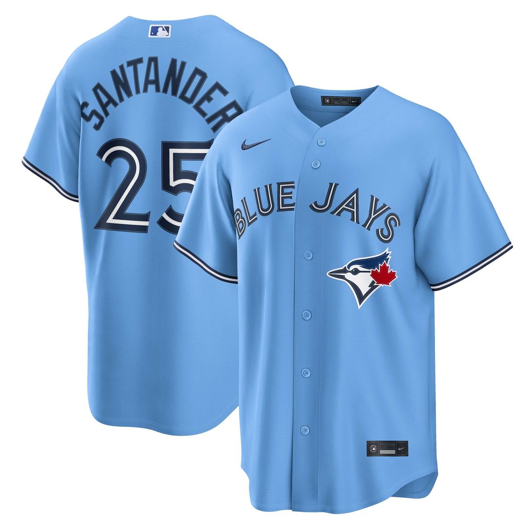Men's Toronto Blue Jays Anthony Santander Light Blue Alternate Replica MLB Baseball Jersey - view 1