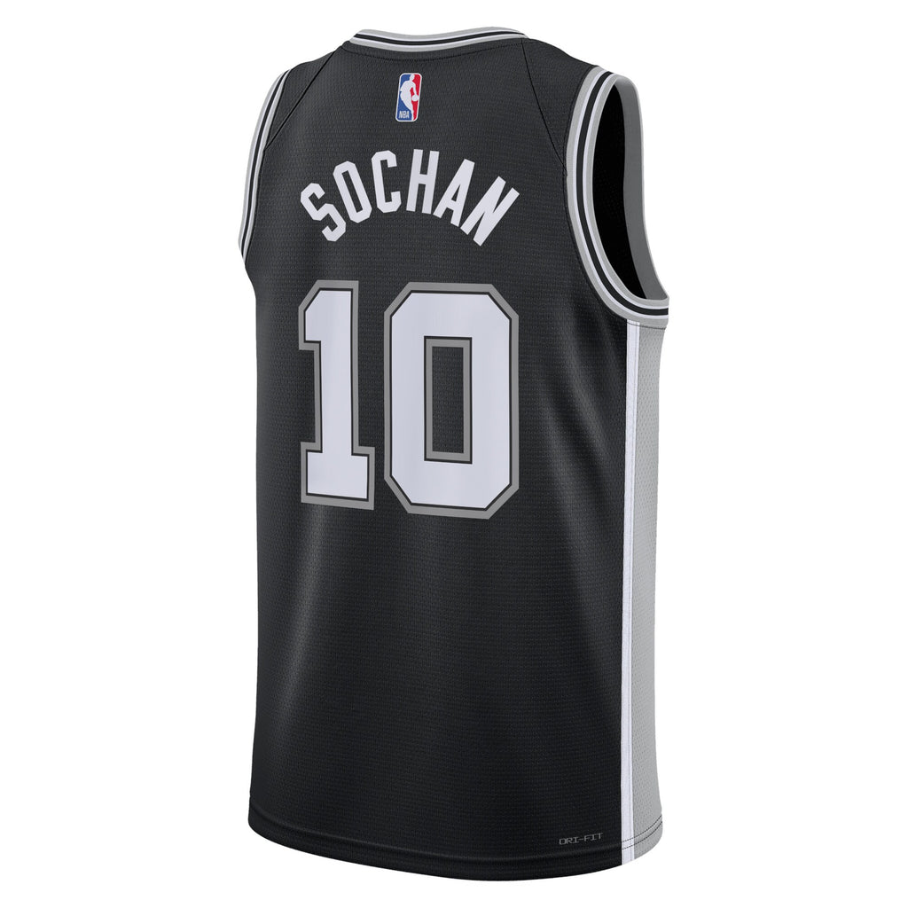 Unisex Jeremy Sochan San Antonio Spurs Icon Edition Swingman NBA Basketball Jersey - Black - view 3