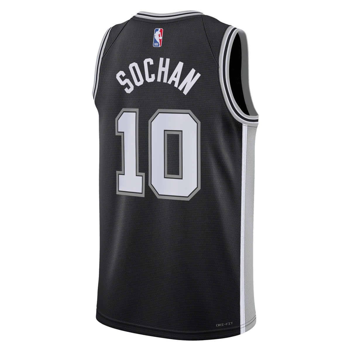 Unisex Jeremy Sochan San Antonio Spurs Icon Edition Swingman NBA Basketball Jersey - Black - view 3