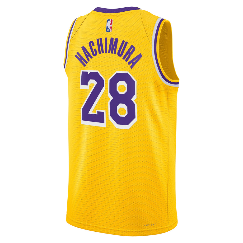Unisex Rui Hachimura Los Angeles Lakers Icon Edition Swingman NBA Basketball Jersey - Gold - view 3