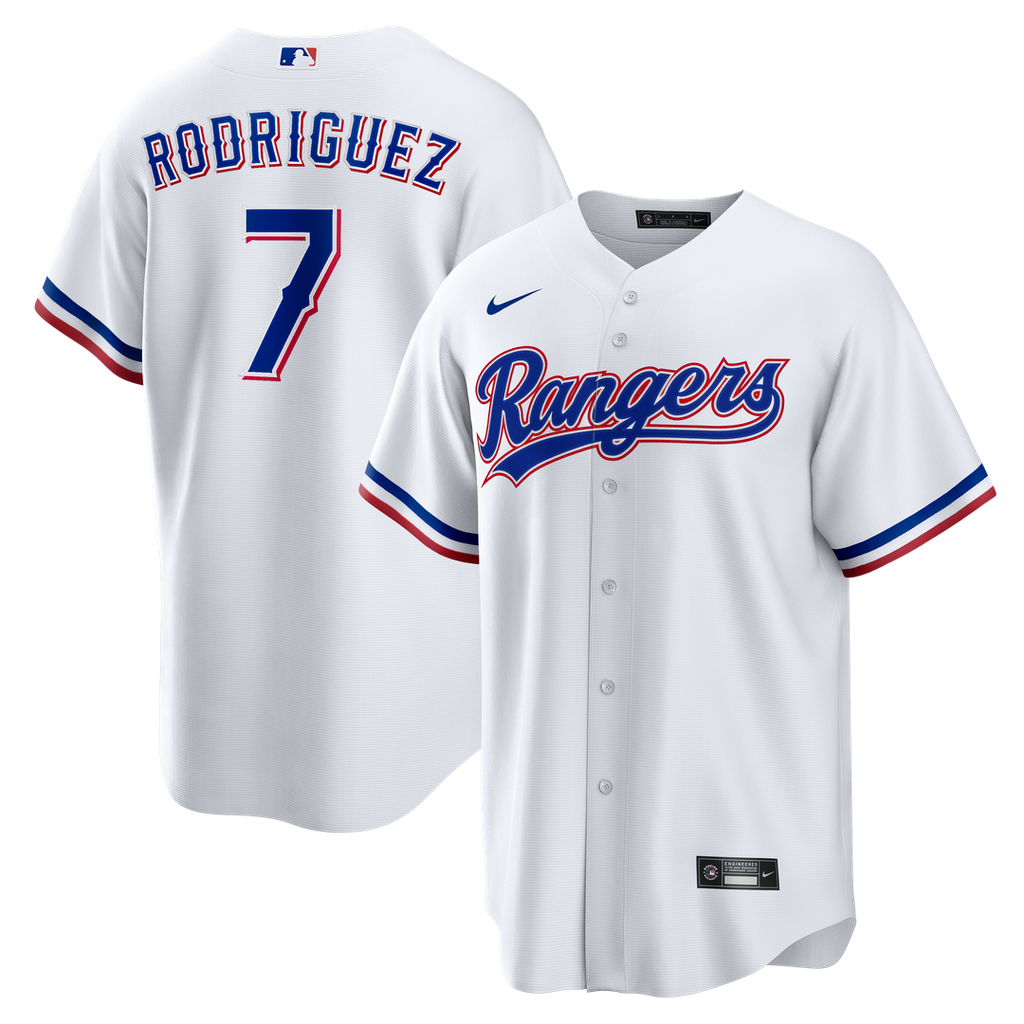 Men's Texas Rangers Ivan Rodriguez White Home Retired Player Replica MLB Baseball Jersey - view 1