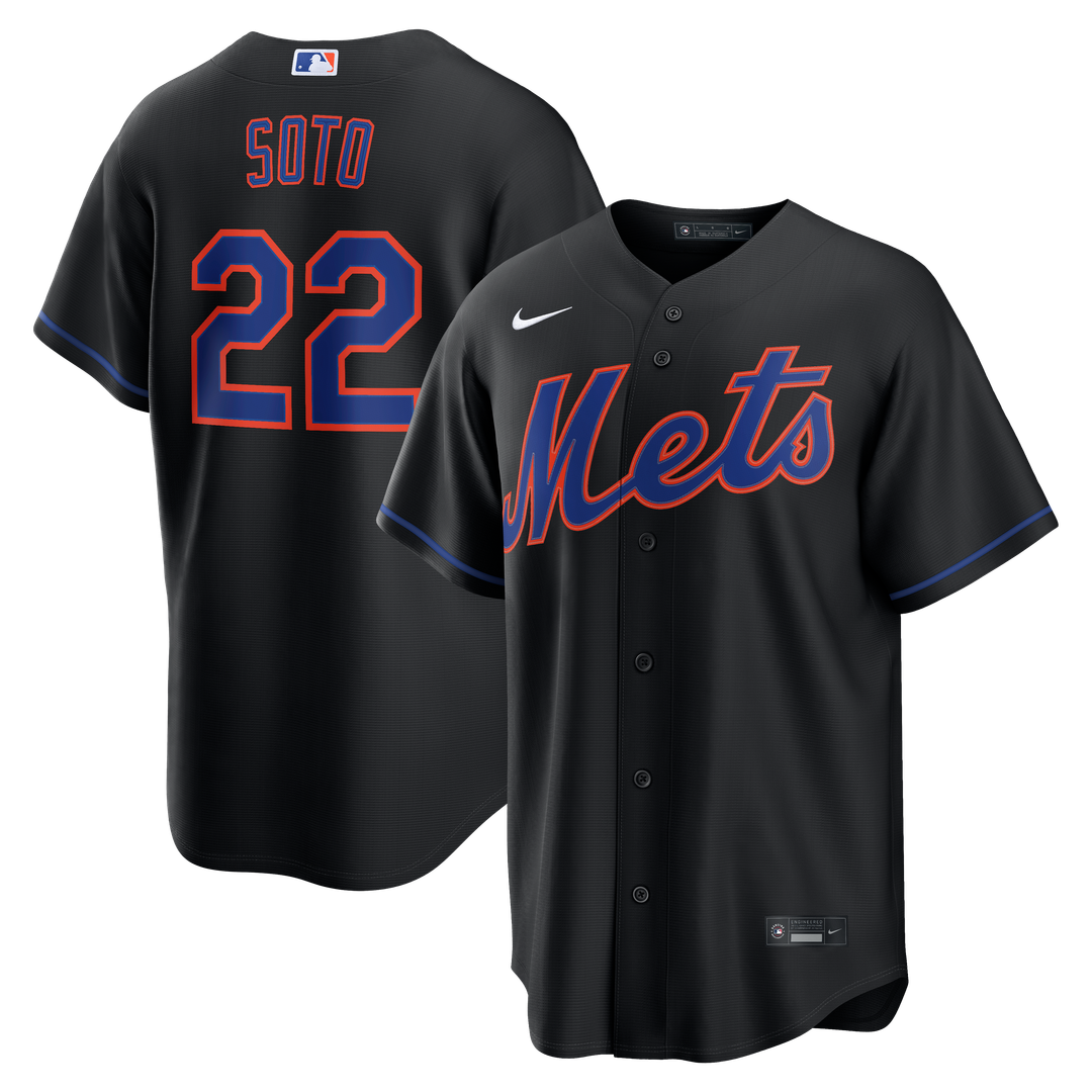 Men's New York Mets Juan Soto Black Alternate Replica MLB Baseball Jersey - view 1