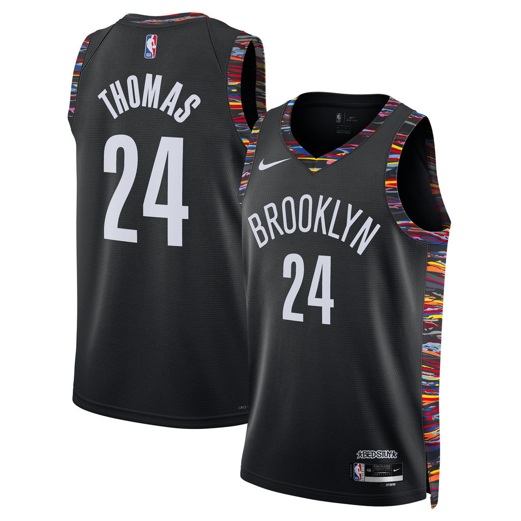 Unisex Cam Thomas Brooklyn Nets 2025/26 City Edition Swingman NBA Basketball Jersey - Black - view 1