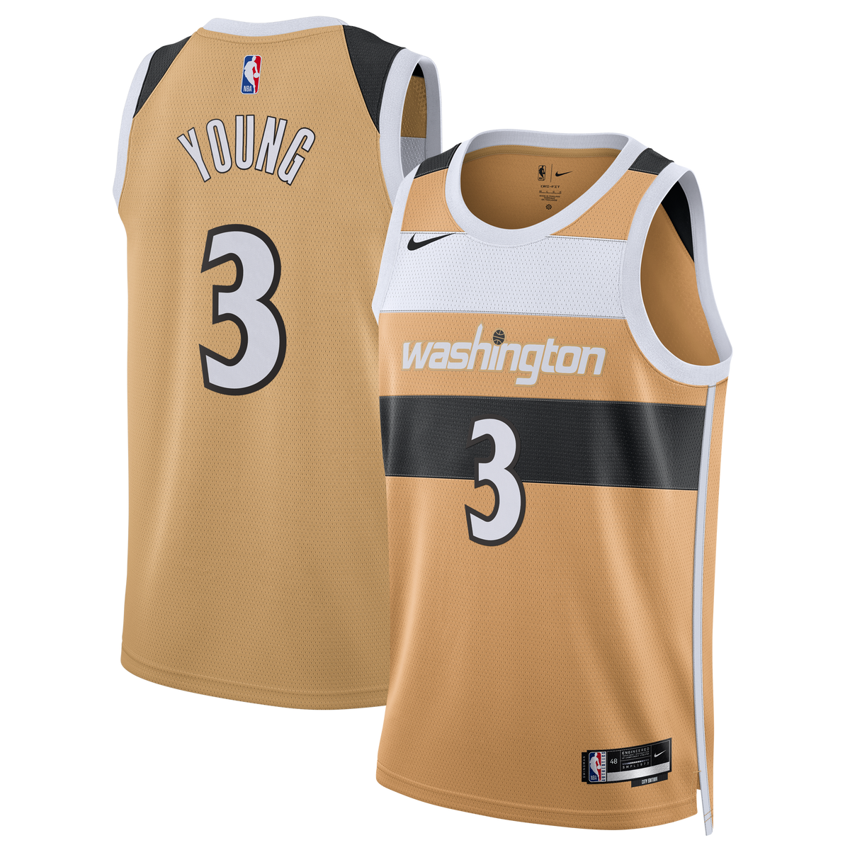 Unisex Trae Young Washington Wizards 2025/26 City Edition Swingman NBA Basketball Jersey - Tan - view 2