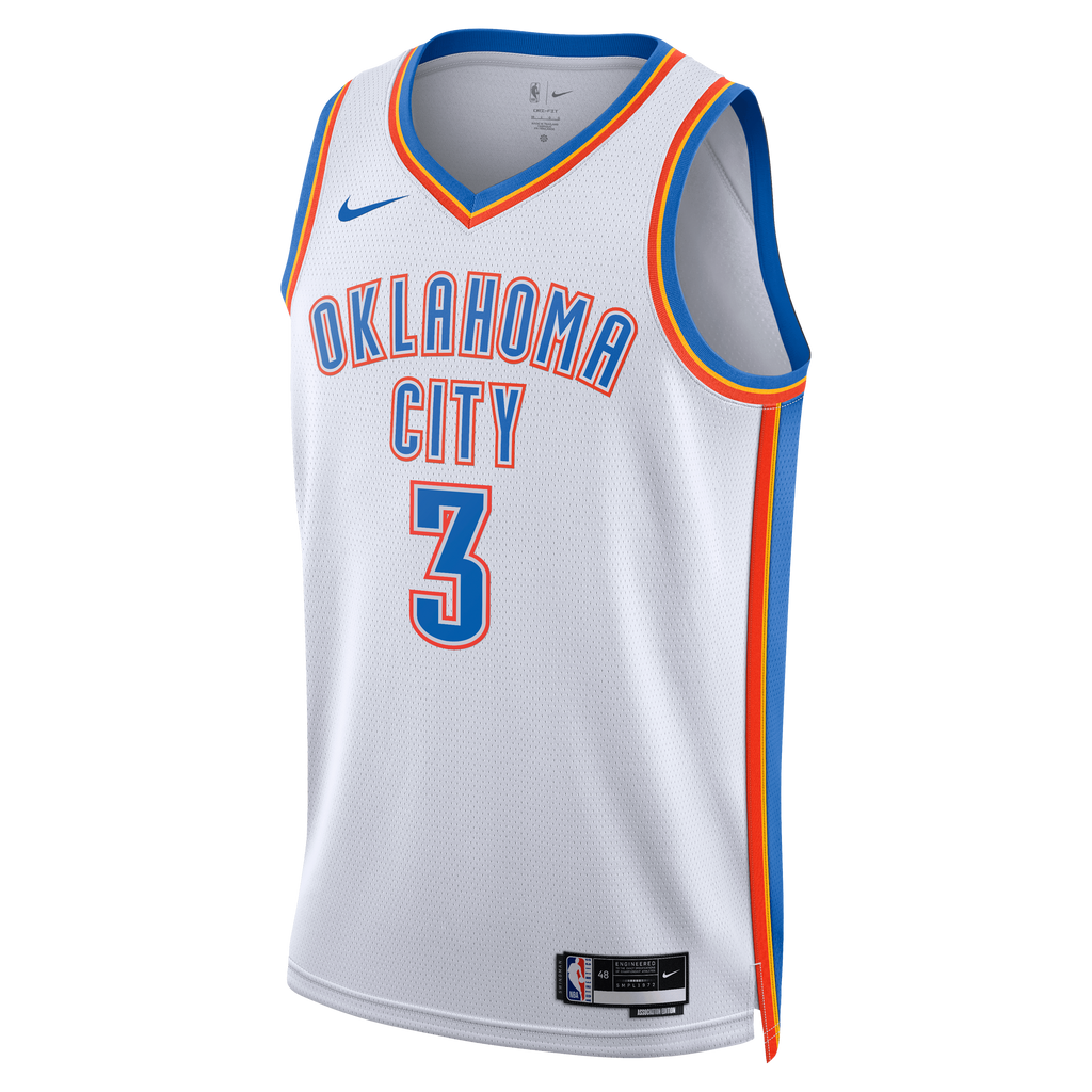 Unisex Oklahoma City Thunder Association Edition Swingman NBA Basketball Jersey - White - Jared McCain - view 3