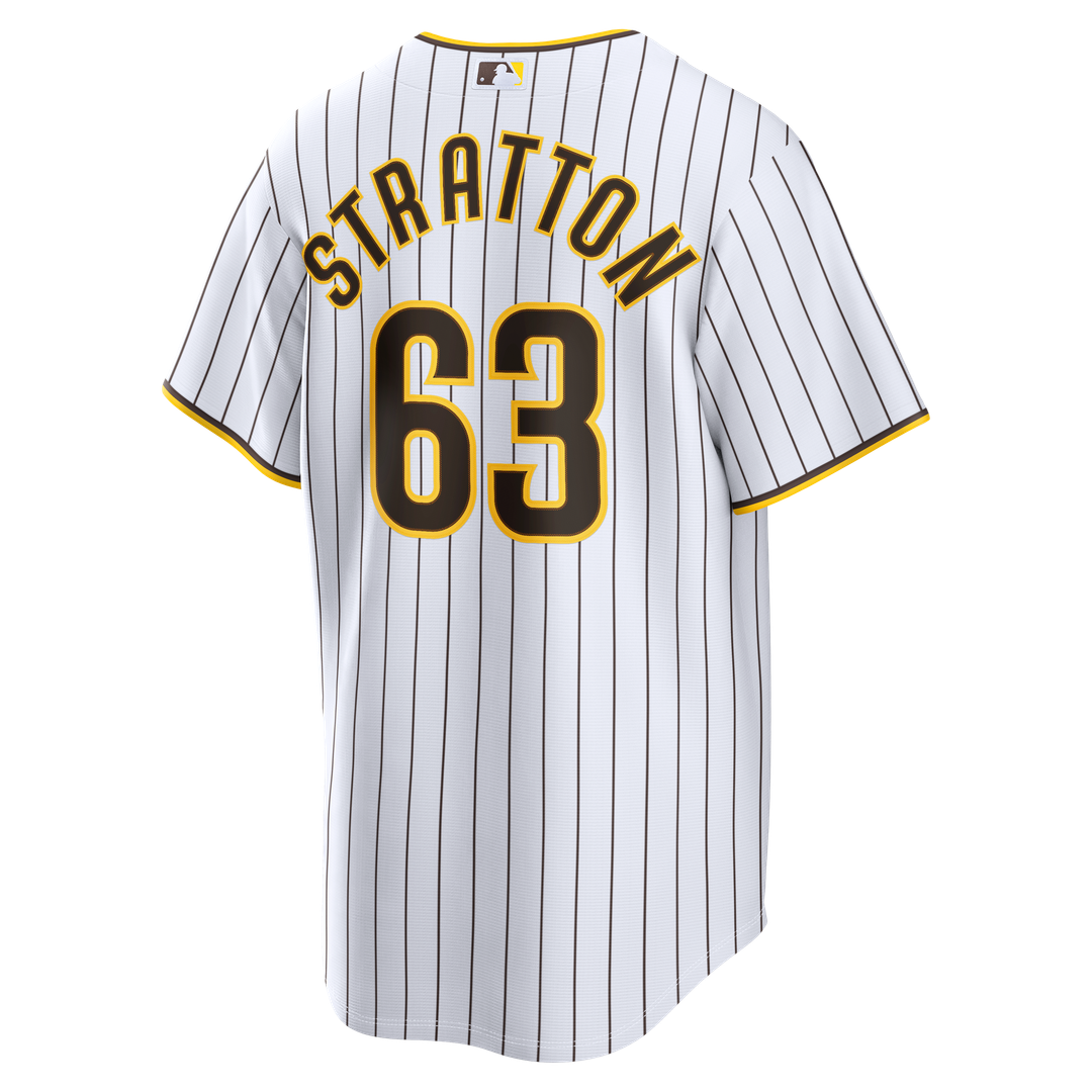 Men's San Diego Padres Hunter Stratton White Home Replica MLB Baseball Jersey - view 5