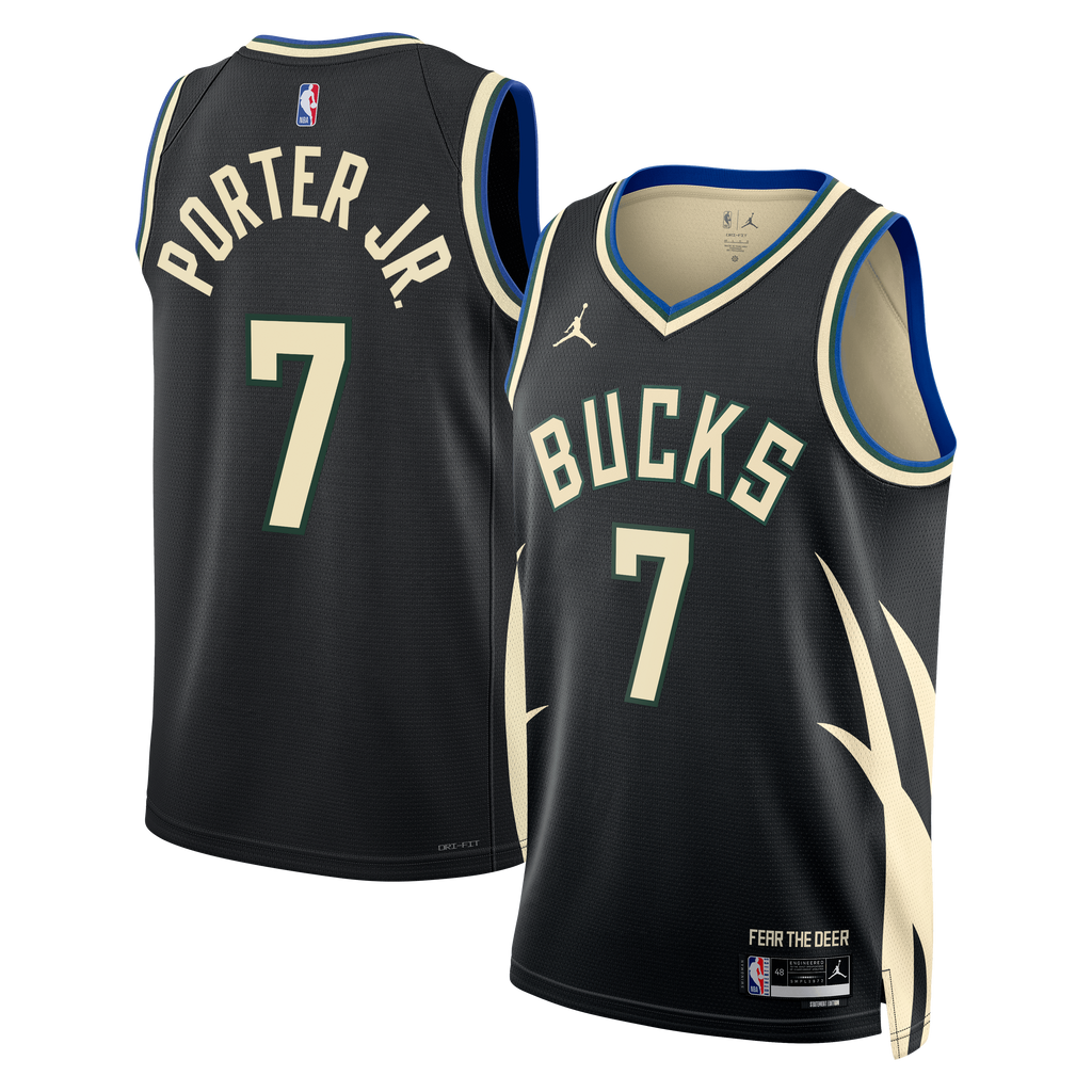 Unisex Kevin Porter Jr. Milwaukee Bucks Statement Edition Swingman NBA Basketball Jersey - Hunter Green - view 2