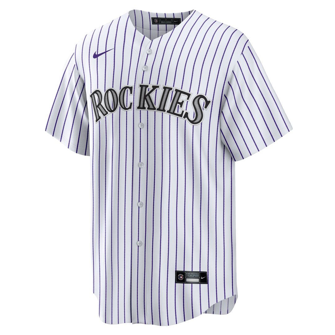 Men's Colorado Rockies Kris Bryant White/Purple Replica MLB Baseball Jersey - view 2