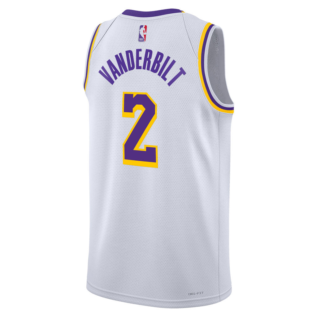 Unisex Los Angeles Lakers Association Edition Swingman NBA Basketball Jersey - White - Jarred Vanderbilt - view 4