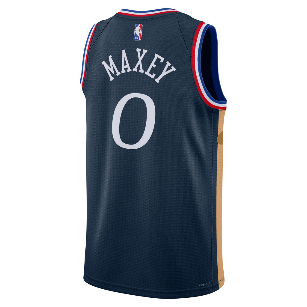 Unisex Tyrese Maxey Philadelphia 76ers 2025/26 City Edition Swingman NBA Basketball Jersey - Navy - view 4