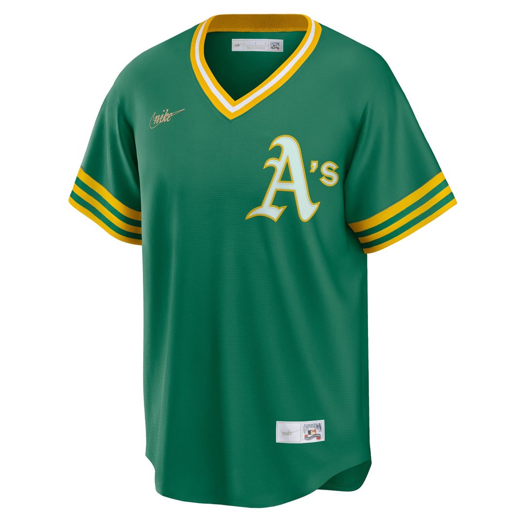 Men's Athletics Kelly Green Road Cooperstown Collection MLB Baseball Jersey - view 2