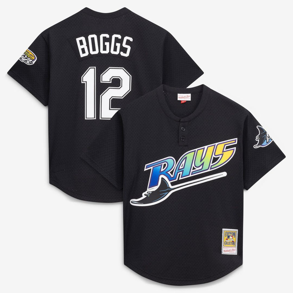 Men's Tampa Bay Rays Wade Boggs Black Batting Practice MLB Baseball Jersey - view 1
