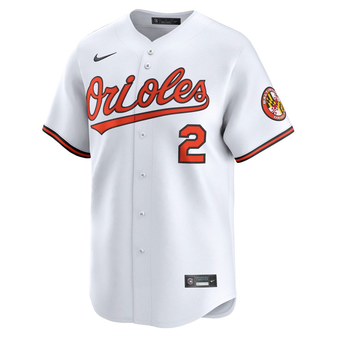 Men's Baltimore Orioles Gunnar Henderson White Home Limited MLB Baseball Jersey - view 2