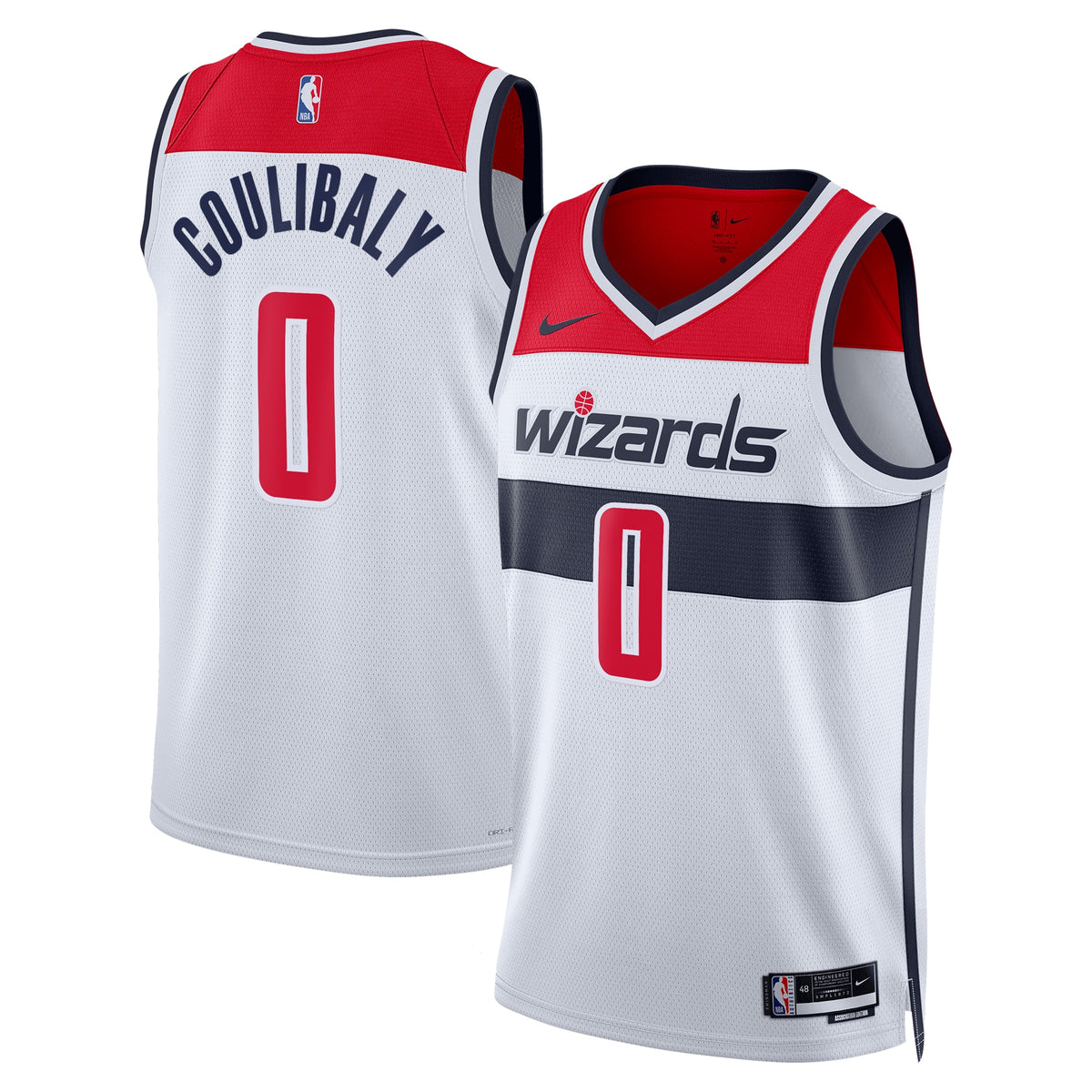 Unisex Bilal Coulibaly Washington Wizards Association Edition Swingman NBA Basketball Jersey - White - view 1
