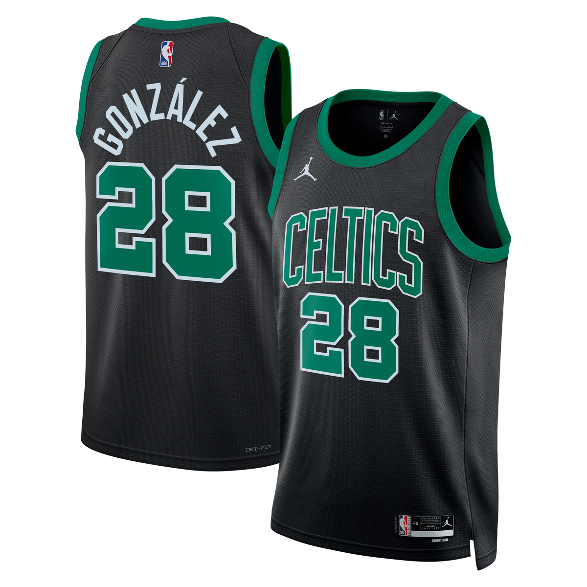 Unisex Hugo González Boston Celtics Statement Edition Swingman NBA Basketball Jersey - Black - view 1