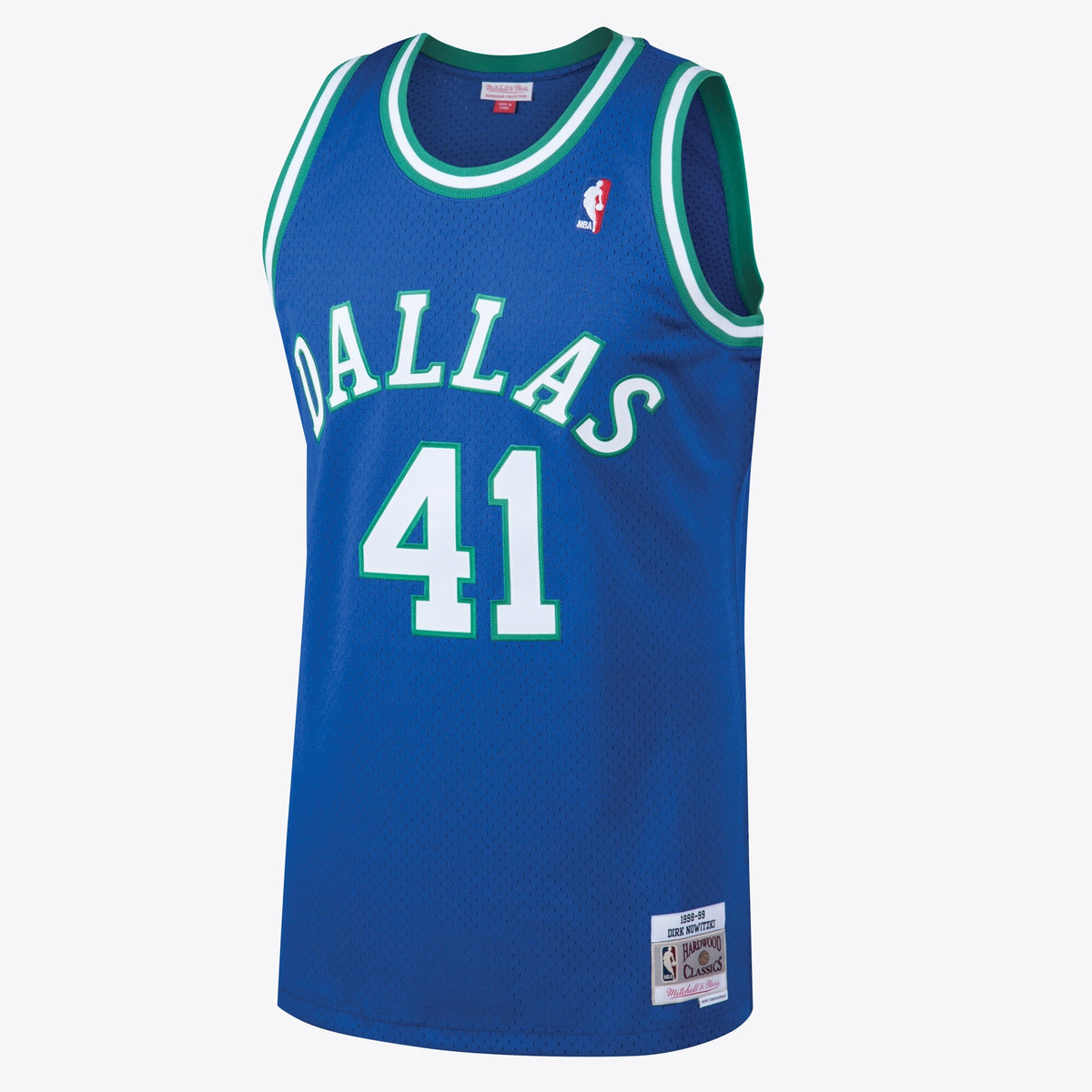 Men's Dallas Mavericks Dirk Nowitzki 1998 Hardwood Classics Road Swingman NBA Basketball Jersey - Royal - view 2
