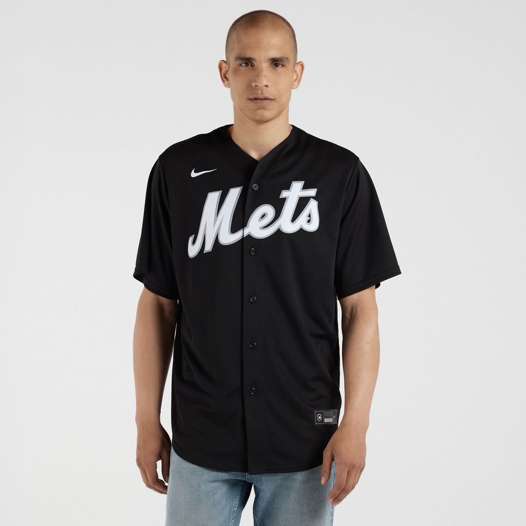 Men's New York Mets Francisco Lindor Black Replica MLB Baseball Jersey - view 1