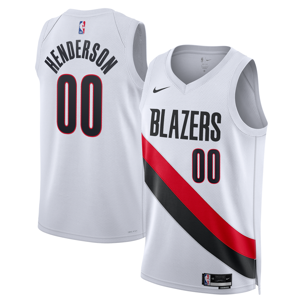 Unisex Scoot Henderson Portland Trail Blazers Replica Association Edition Swingman NBA Basketball Jersey - White - view 2