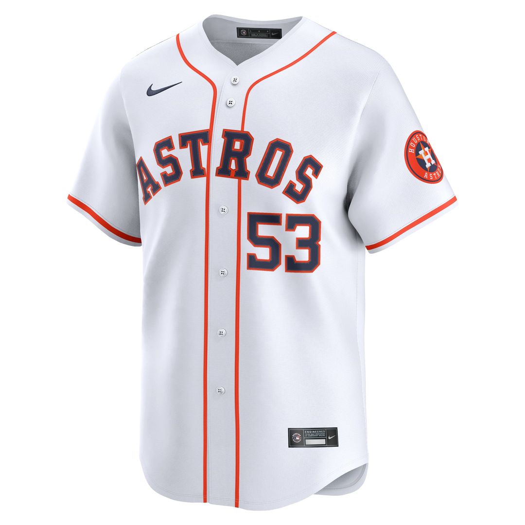 Men's Houston Astros Cristian Javier White Home Limited MLB Baseball Jersey - view 2