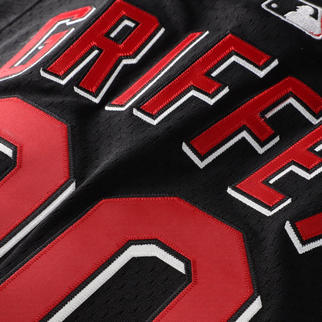 Men's Cincinnati Reds Ken Griffey Jr. Black Big & Tall Cooperstown Mesh Batting Practice MLB Baseball Jersey - view 5