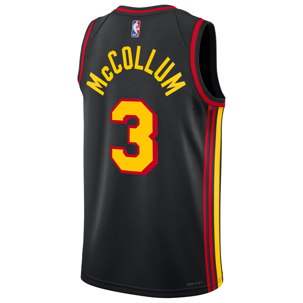 Unisex CJ McCollum Atlanta Hawks Statement Edition Swingman NBA Basketball Jersey - Black - view 4