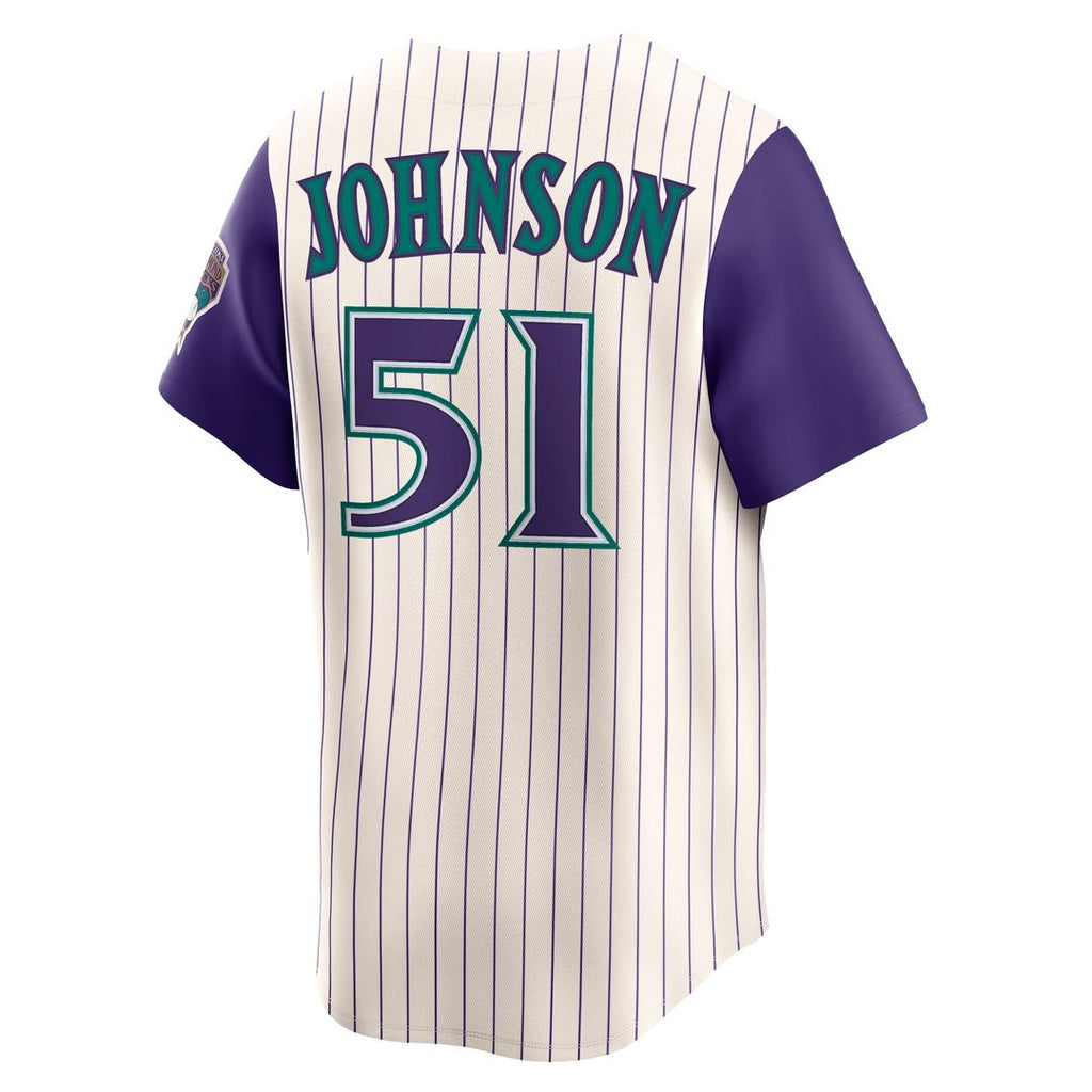 Men's Arizona Diamondbacks Randy Johnson Black Throwback Cooperstown Collection Limited MLB Baseball Jersey - view 9