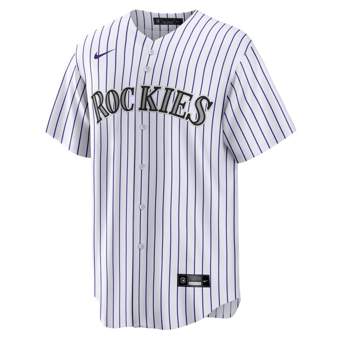 Men's Colorado Rockies White Home Blank Replica MLB Baseball Jersey - view 2