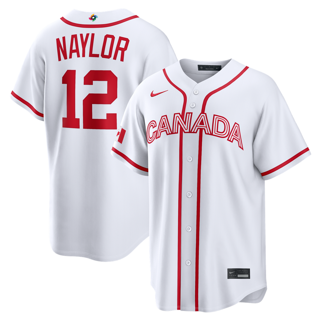 Men's Canada Baseball Josh Naylor White 2026 World Baseball Classic Home Stadium MLB Baseball Jersey - view 1