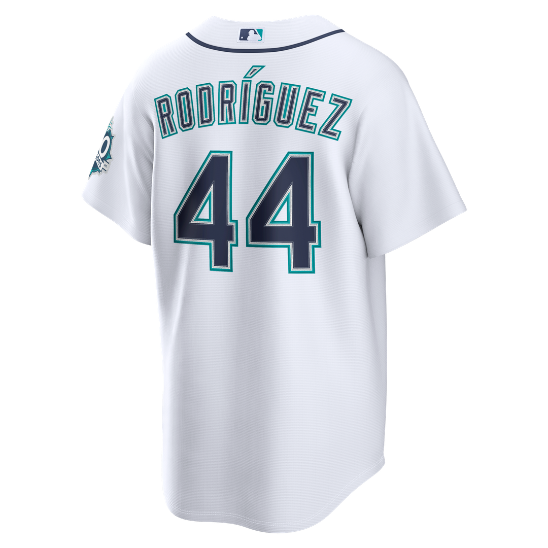 Men's Seattle Mariners Julio Rodríguez White Home Stadium 50th Season Patch MLB Baseball Jersey - view 6