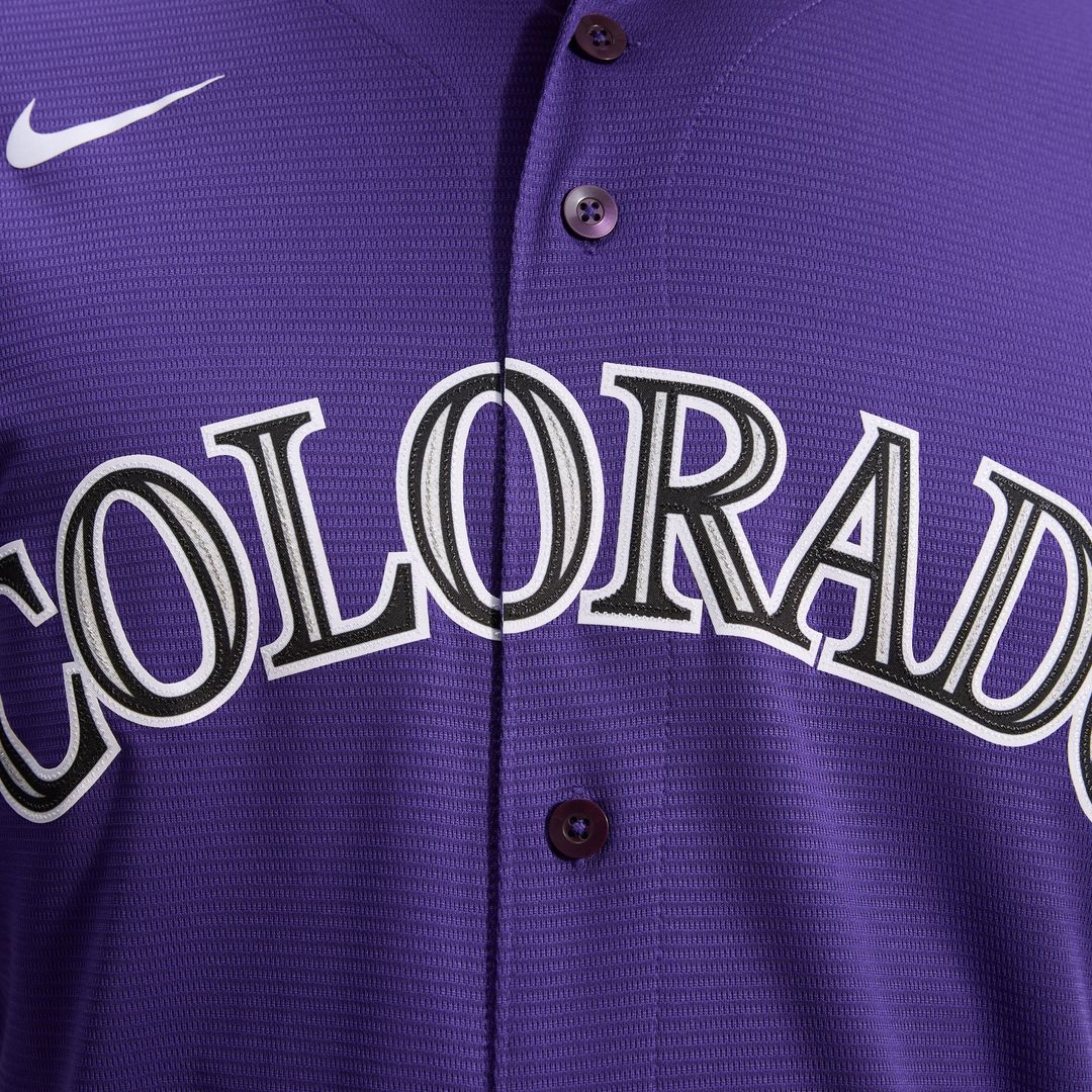 Men's Colorado Rockies Purple Alternate Replica MLB Baseball Jersey - view 11