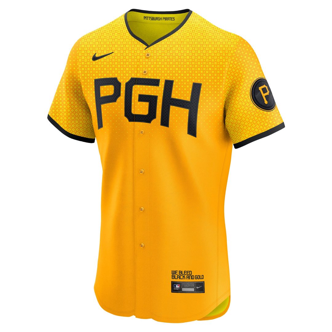 Men's Pittsburgh Pirates Gold City Connect Elite MLB Baseball Jersey - view 2