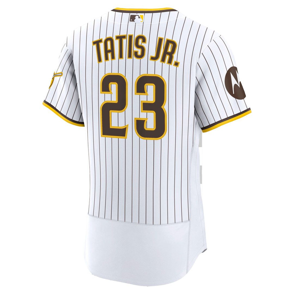 Men's San Diego Padres Fernando Tatis Jr. White Home Sponsor Patch MLB Baseball Jersey - view 6