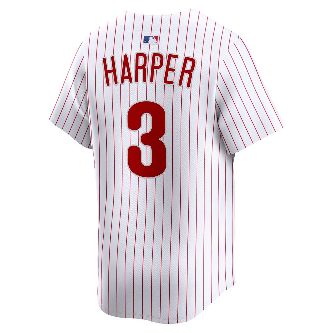 Men's Philadelphia Phillies Bryce Harper White Home Limited MLB Baseball Jersey - view 3