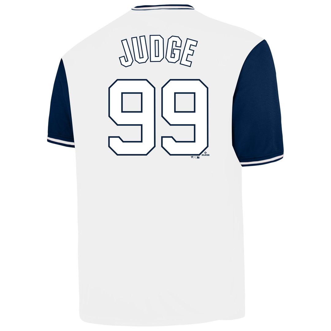 Men's New York Yankees Aaron Judge White Big & Tall Name & Number MLB Baseball Jersey - view 3
