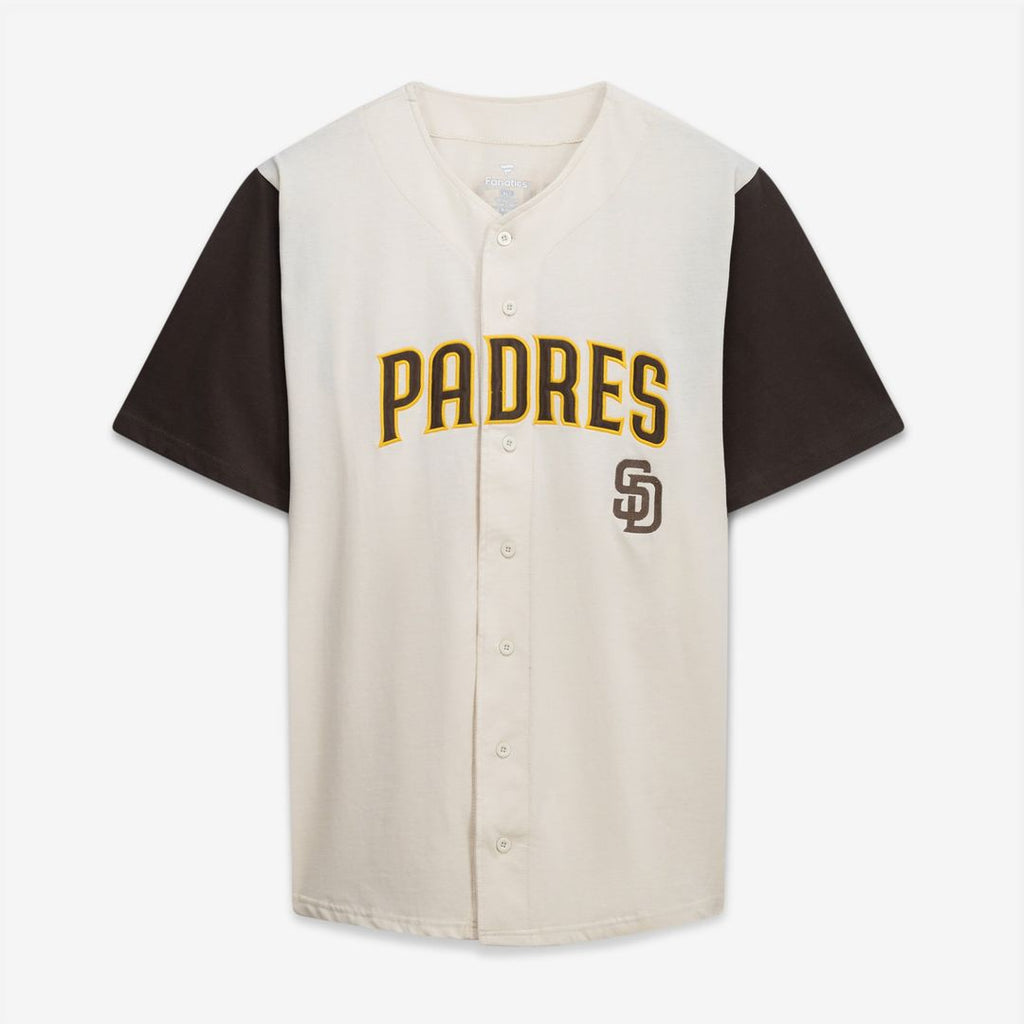 Men's San Diego Padres Cream/Brown Big & Tall Two-Color Fashion MLB Baseball Jersey - view 2
