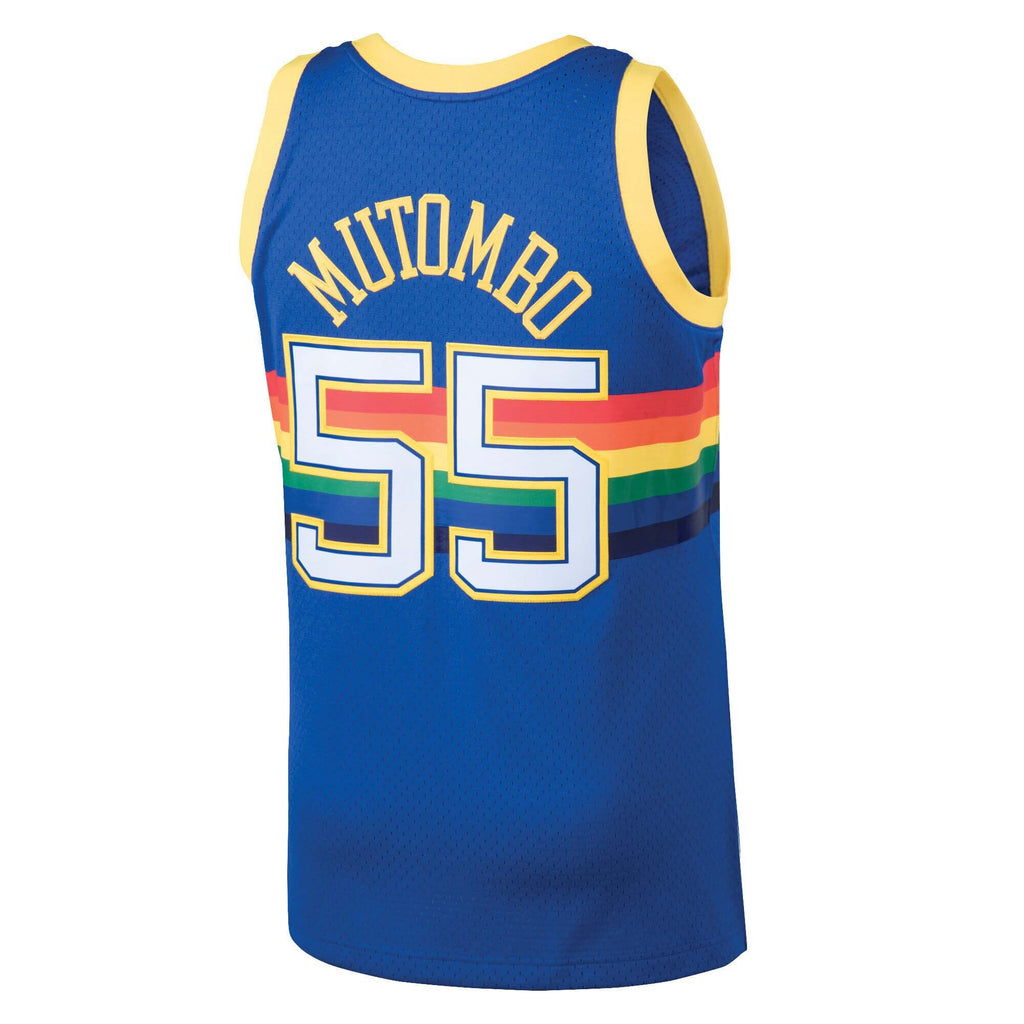Men's Denver Nuggets Swingman NBA Basketball Jersey Road Dikembe Mutombo 1991-92 - view 4