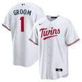 Men's Minnesota Twins White #1 Groom Home Replica MLB Baseball Jersey - view 1