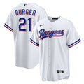 Men's Texas Rangers Jake Burger White Home Replica MLB Baseball Jersey - view 1
