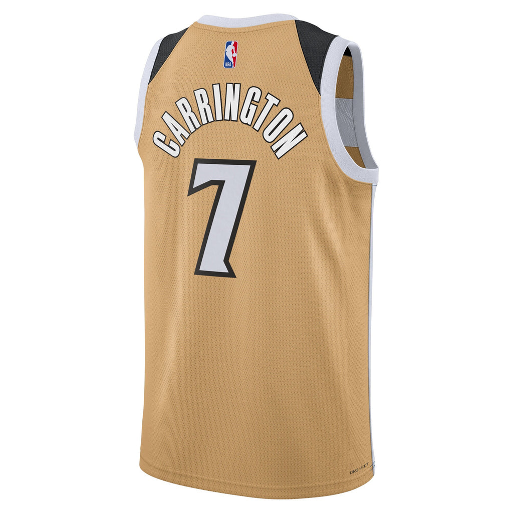 Unisex Carlton Carrington Washington Wizards 2025/26 City Edition Swingman NBA Basketball Jersey - Tan - view 4