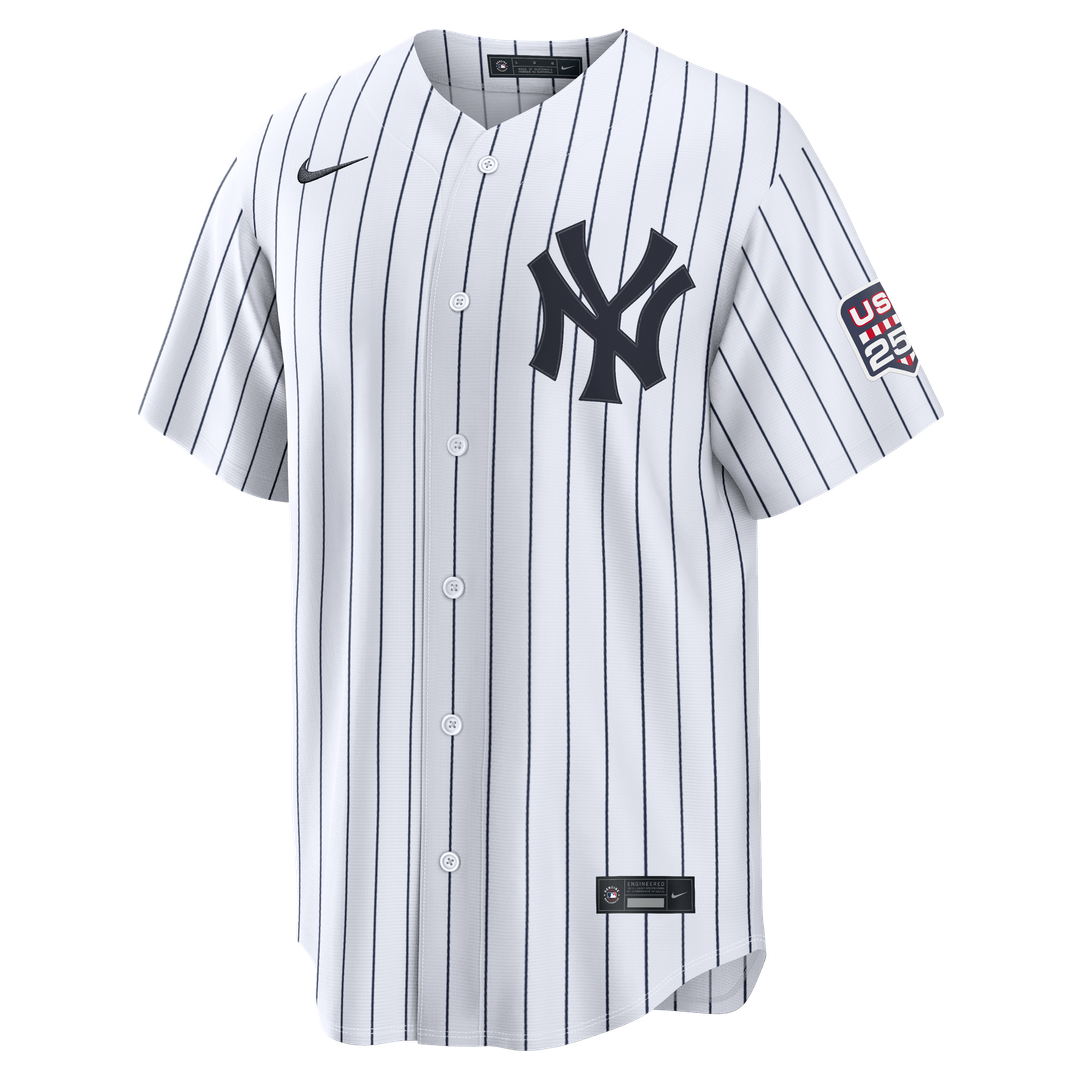 Men's Fourth of July Men's New York Yankees Giancarlo Stanton White USA 250 Stadium MLB Baseball Jersey - view 2