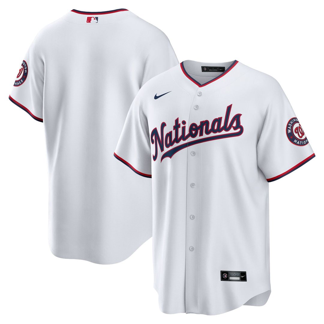 Men's Washington Nationals White Home Blank Replica MLB Baseball Jersey - view 1