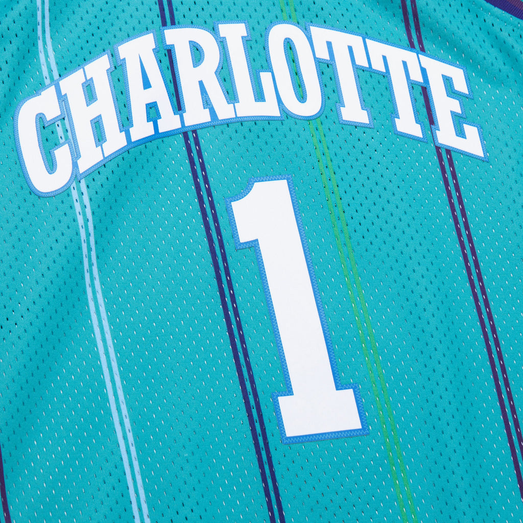 Men's Charlotte Hornets Baron Davis 1999 Swingman Road NBA Basketball Jersey - Teal - view 5