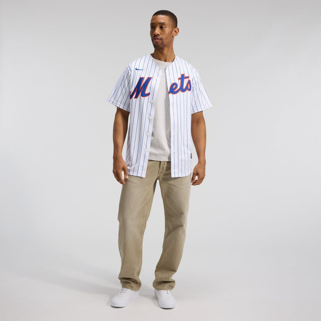 Men's New York Mets White Home Replica MLB Baseball Jersey - view 4
