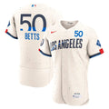 Men's Los Angeles Dodgers Mookie Betts Cream City Connect Sponsor Patch MLB Baseball Jersey - view 1